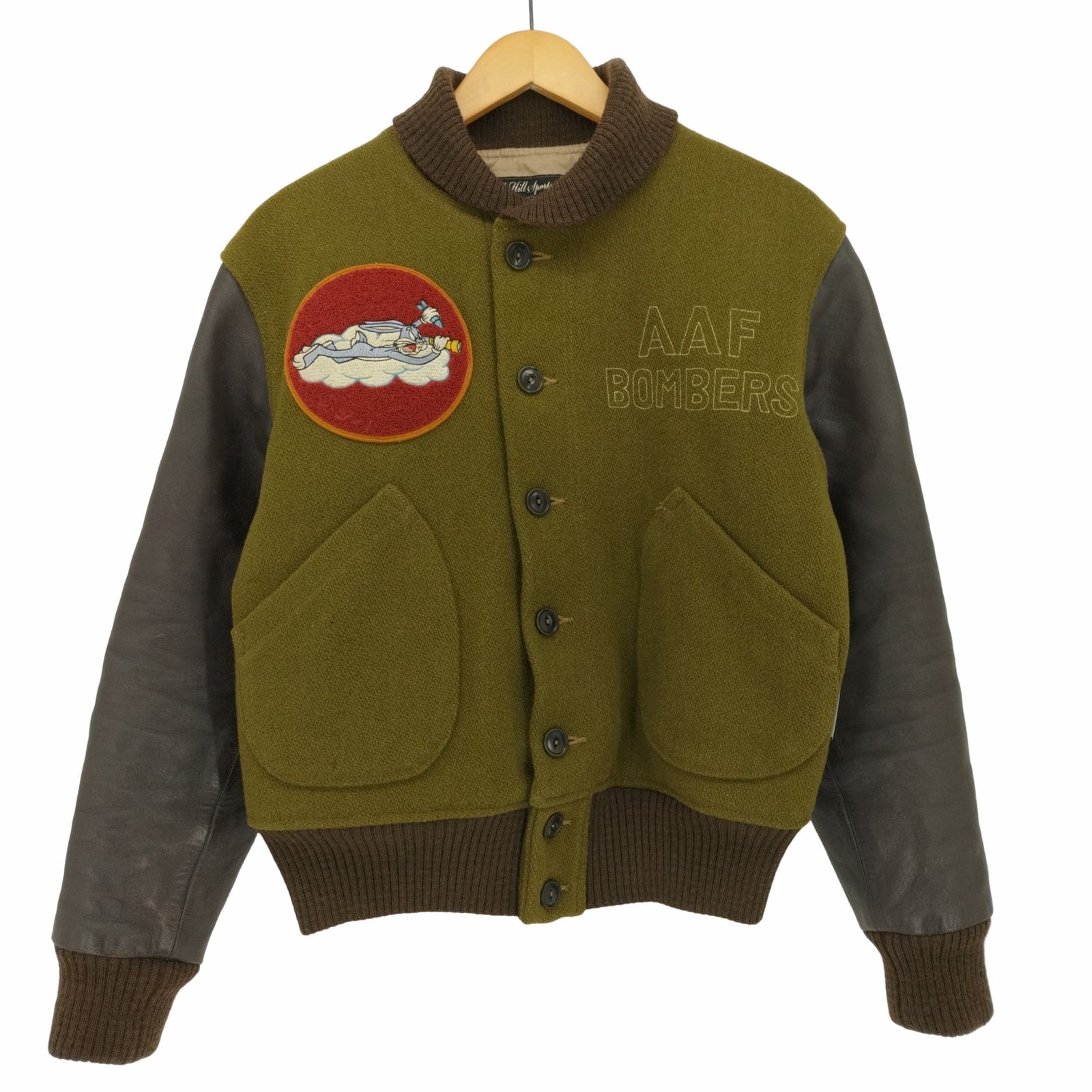 トイズマッコイ TOYS McCOY MILITARY CADET JACKET ミリタリー カデット ジャケット 386TH AAF BOMBERS レザー 切替 スタジャン メンズ  38