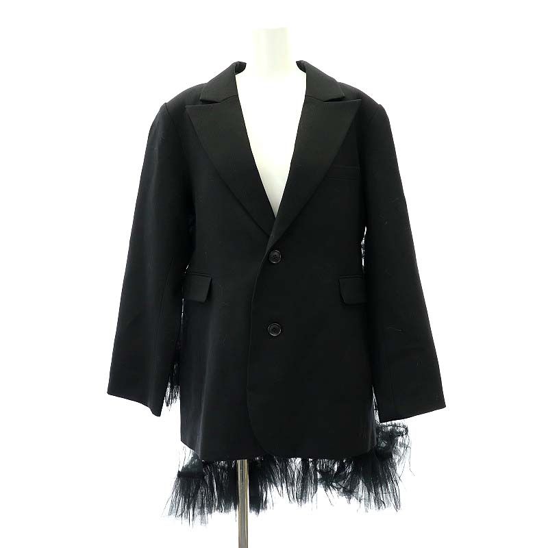 【お得】 VIVIANO 23aw / BACK TULLE TRIMMED BLAZER ジャケット・アウター