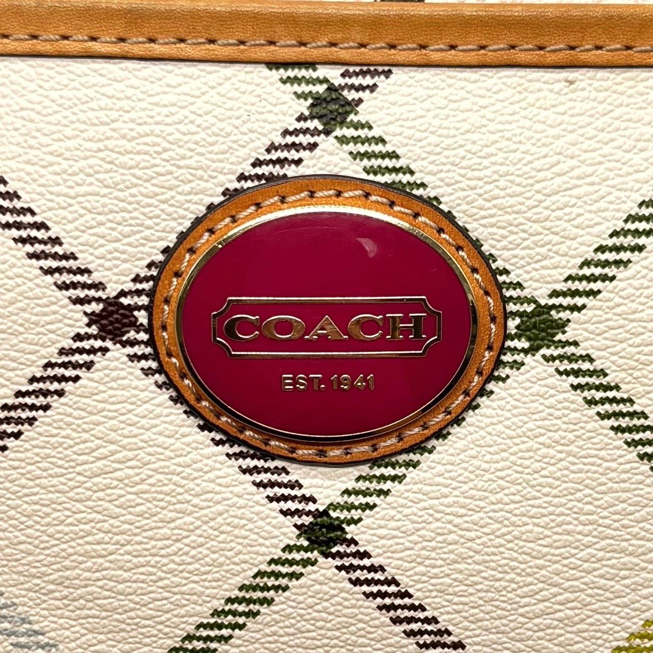 ✨良品✨ COACH コーチ トートバッグ ハンドバッグ バケツ型 チェック