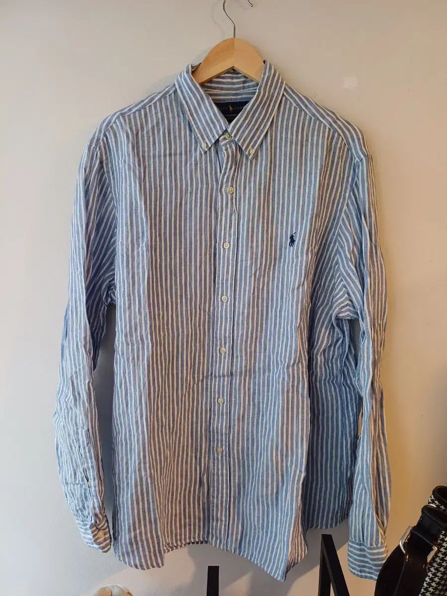 ポロ Ralph Lauren ラルフローレン ストライプ シャツ 青 xl サイズ