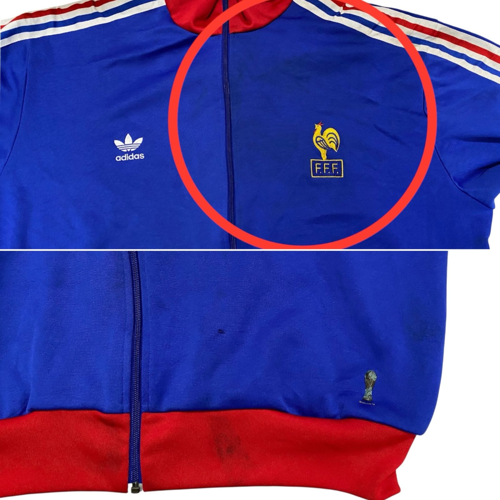 【希少】アディダス×フランス代表 トラックジャケット L トリコロール 古着 希少】アディダス×フランス代表 トラックジャケット L