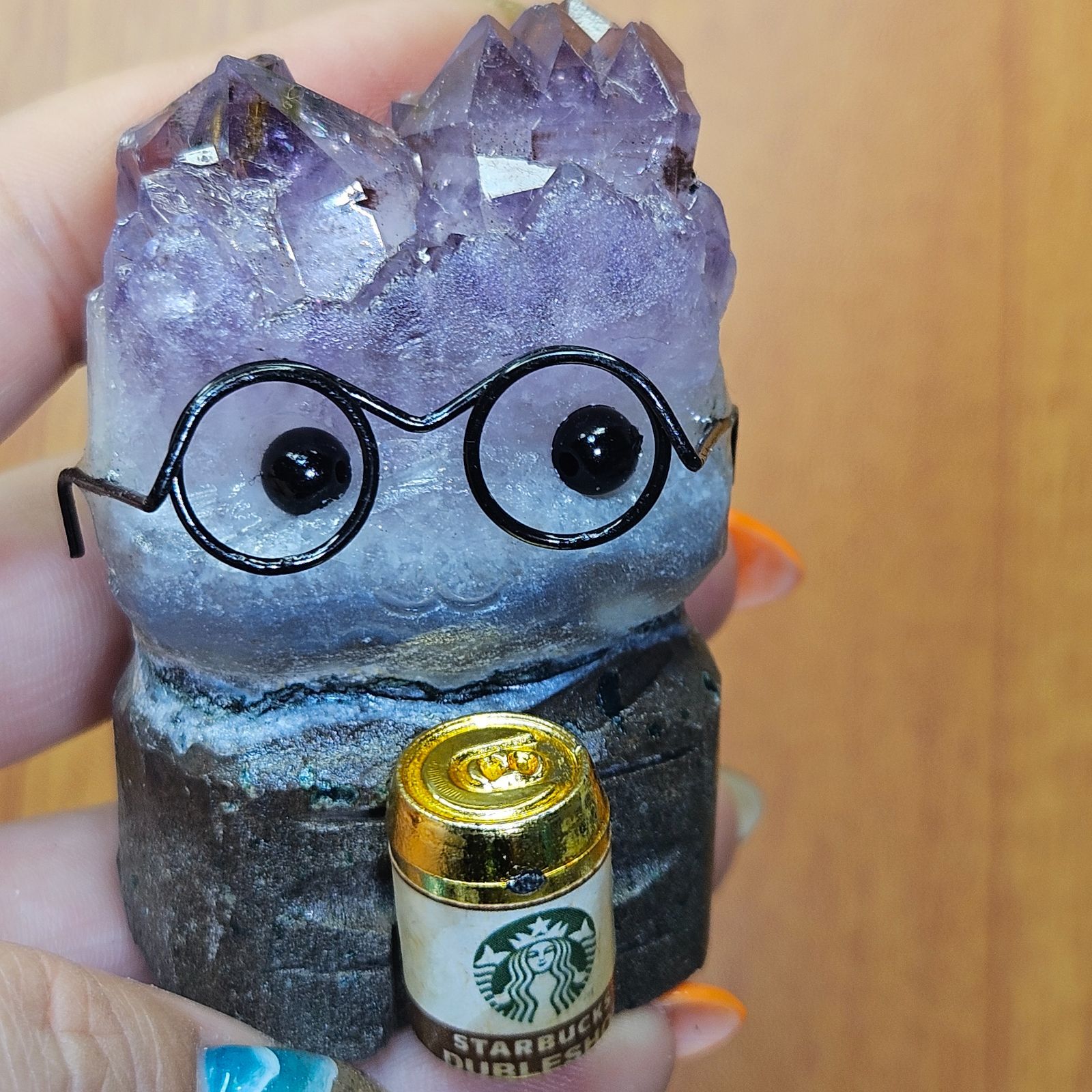 カコクセナイトインアメジストアゲートクラスター✨おめめちゃん
