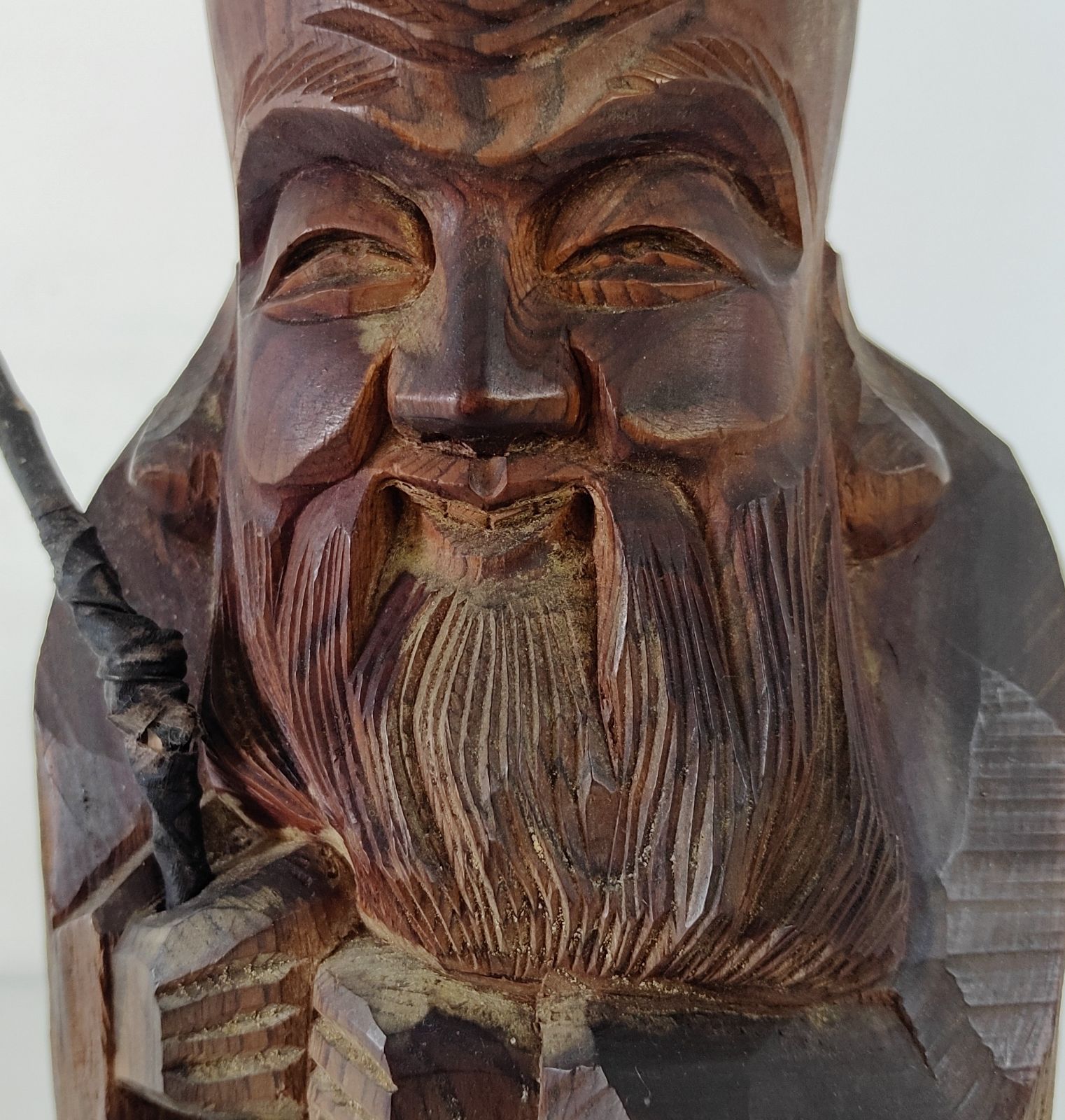 木彫刻 福禄寿尊 寿老人像 木彫り 像 置物 縁起物 - メルカリ