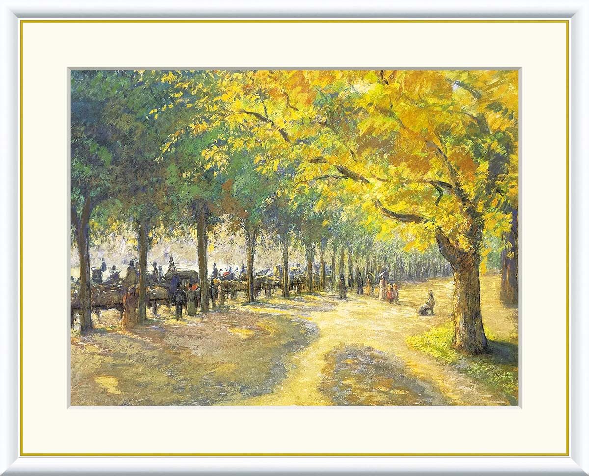 10年保証 名画 油絵 ロンドン、ハイドパーク カミーユ・ピサロ 手彩