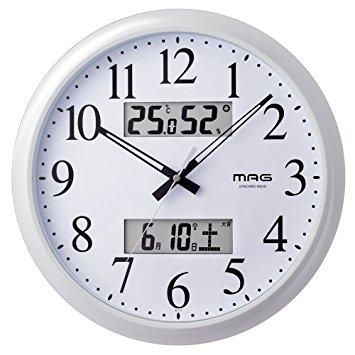 【新品・2営業日で発送】MAG(マグ) 電波掛け時計 ダブルリンク ホワイト W-711 WH