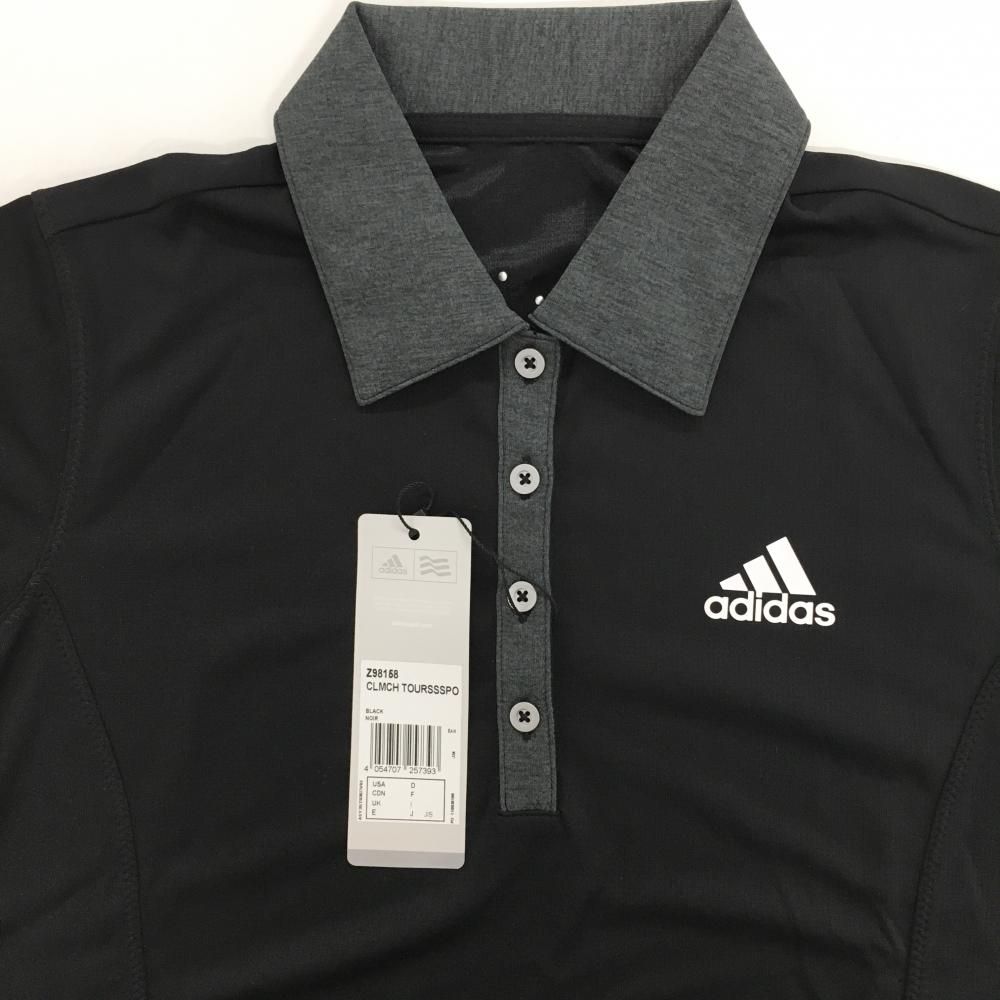 【新品未使用】adidas 半袖ポロシャツ ゴルフウェア 黒色 Mサイズ adidas アディダス 半袖ポロシャツ 黒 凸凹生地 胸ポケット