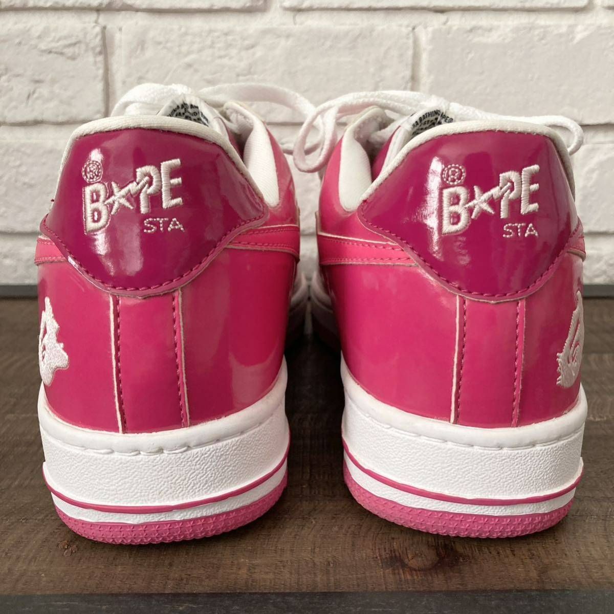 ★未使用品★ BAPESTA エナメル スニーカー 28cm Pink a bathing ape BAPE STA shoes sneakers  エイプ ベイプ ベイプスタ ピンク NIGO