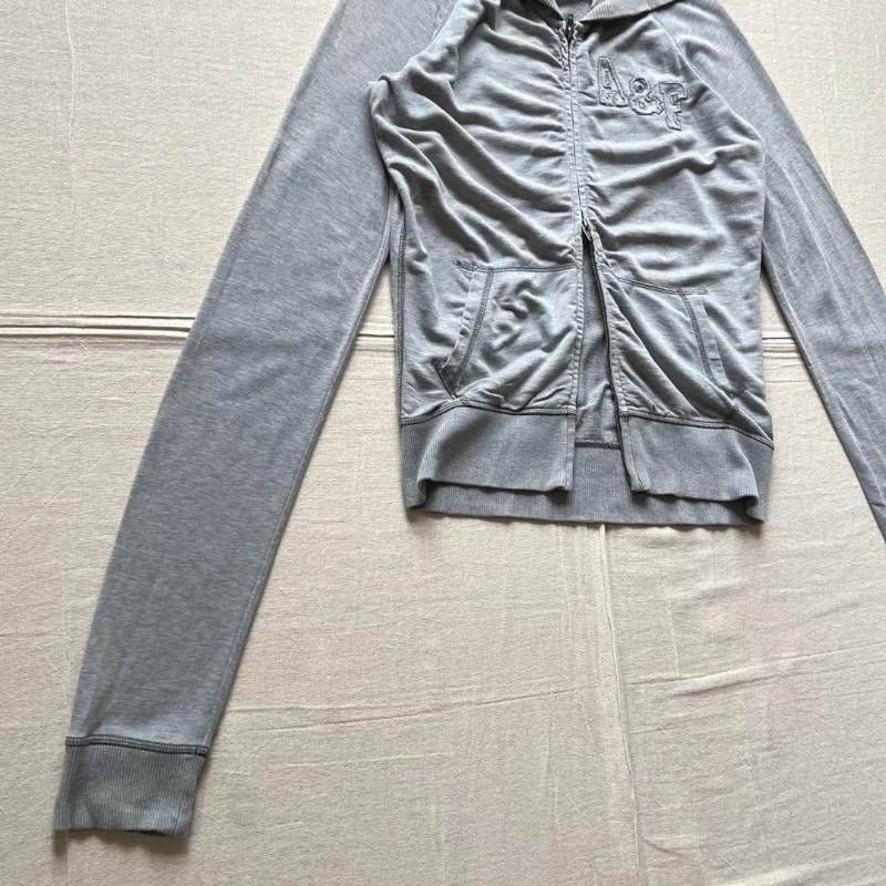 00s archive Abercrombie&Fitch アバクロ Wジップアップ タイト フード