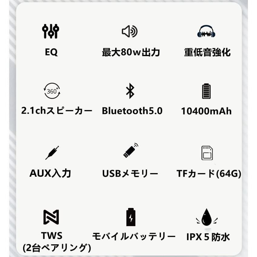 色: ブラック×グレー】XDOBO ワイヤレススピーカー 最大出力80ｗ 2. - メルカリ