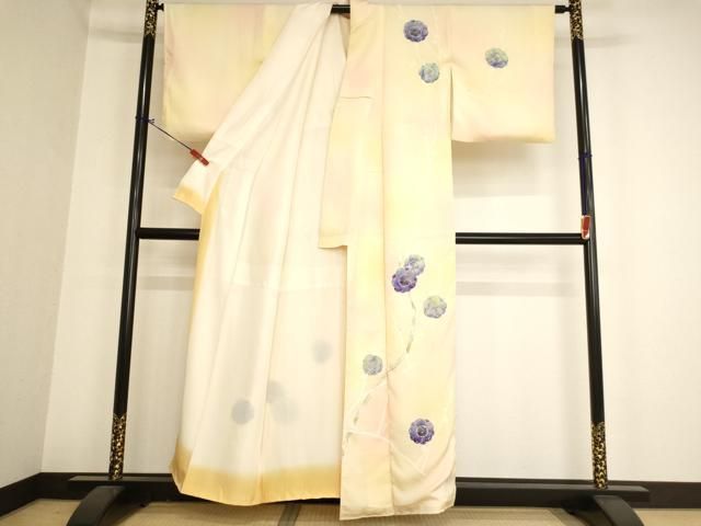 平和屋着物○訪問着 雪輪舞梅文 藤花房 暈し染め 金彩
