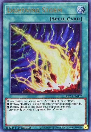 【新品未使用】ライトニングストーム LIGHTNIG STORM 中古】遊戯王 KICO-EN057[UR]：Lightning Storm/ライトニング