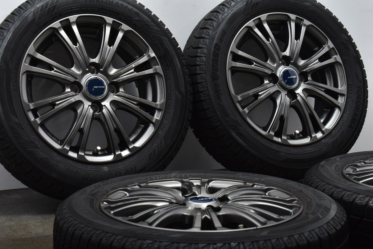 美品-ABATIS14×5J+39 PCD100 ヨコハマ 165/65R14 美品】ABATIS 14in 5J +39 PCD100 ヨコハマ アイスガード6 iG60 165