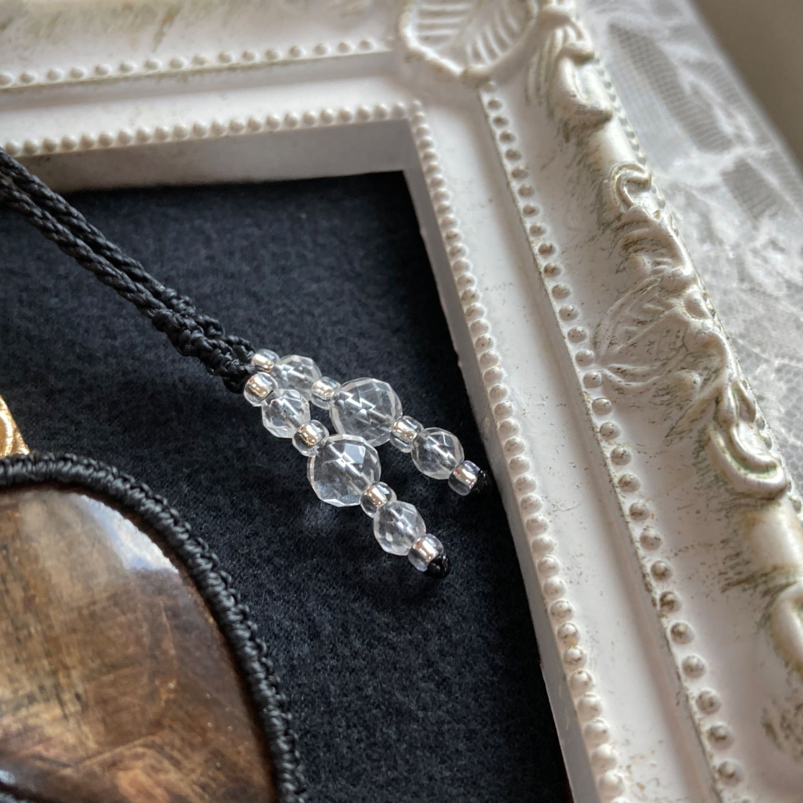 サファイア マクラメ編みネックレス