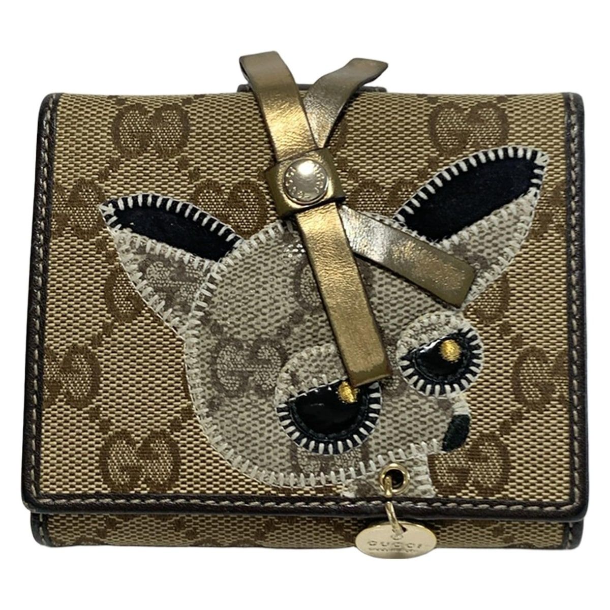 GUCCI(グッチ) Wホック財布 GG柄,グッチョリ 224224 ベージュ×マルチ  