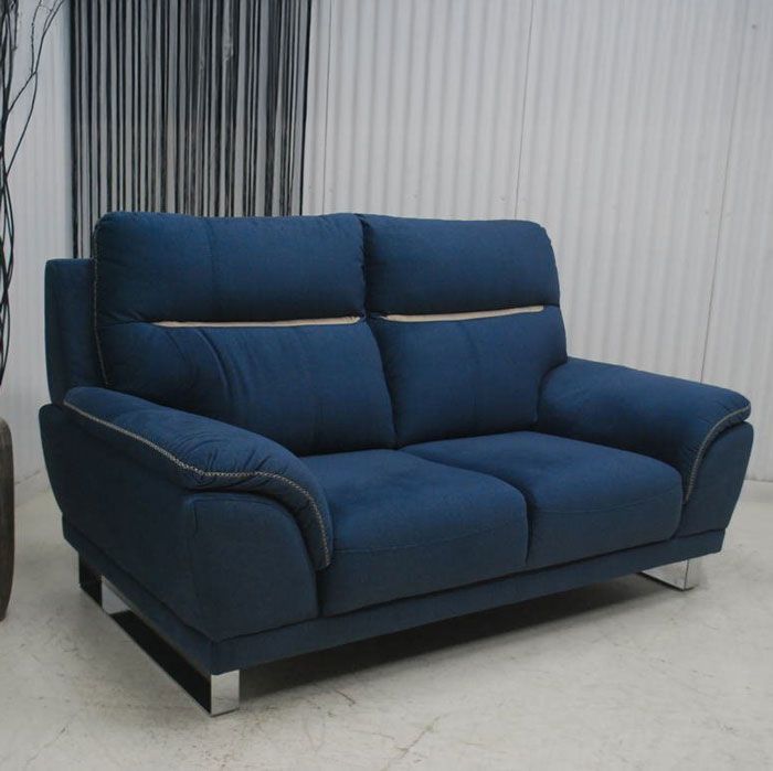 アウトレット 現品限り 一部 大 二人掛け デニム風 ファブリック素材 ソファー ハイバッグ インテリア家具