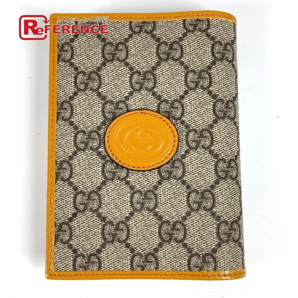 GUCCI グッチ パスポートケース RETRO ロゴ 724562 GGスプリームキャンバス イエロー