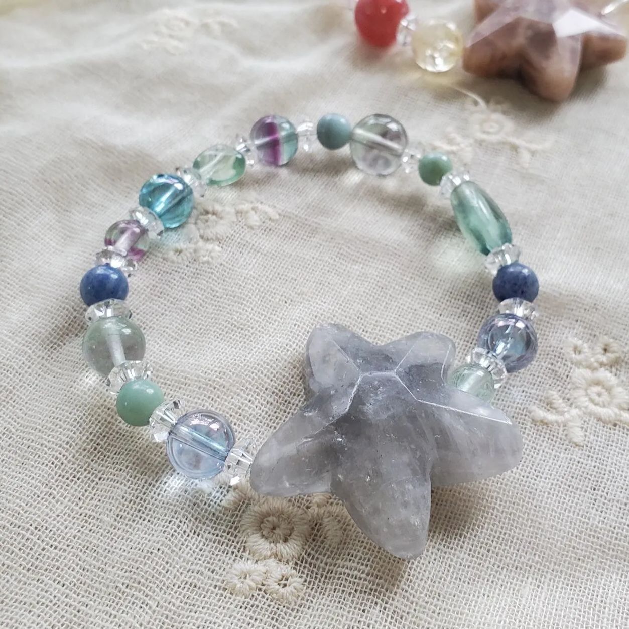 1点物】ブルーレースアゲート ロープネックレス ショップ 中世