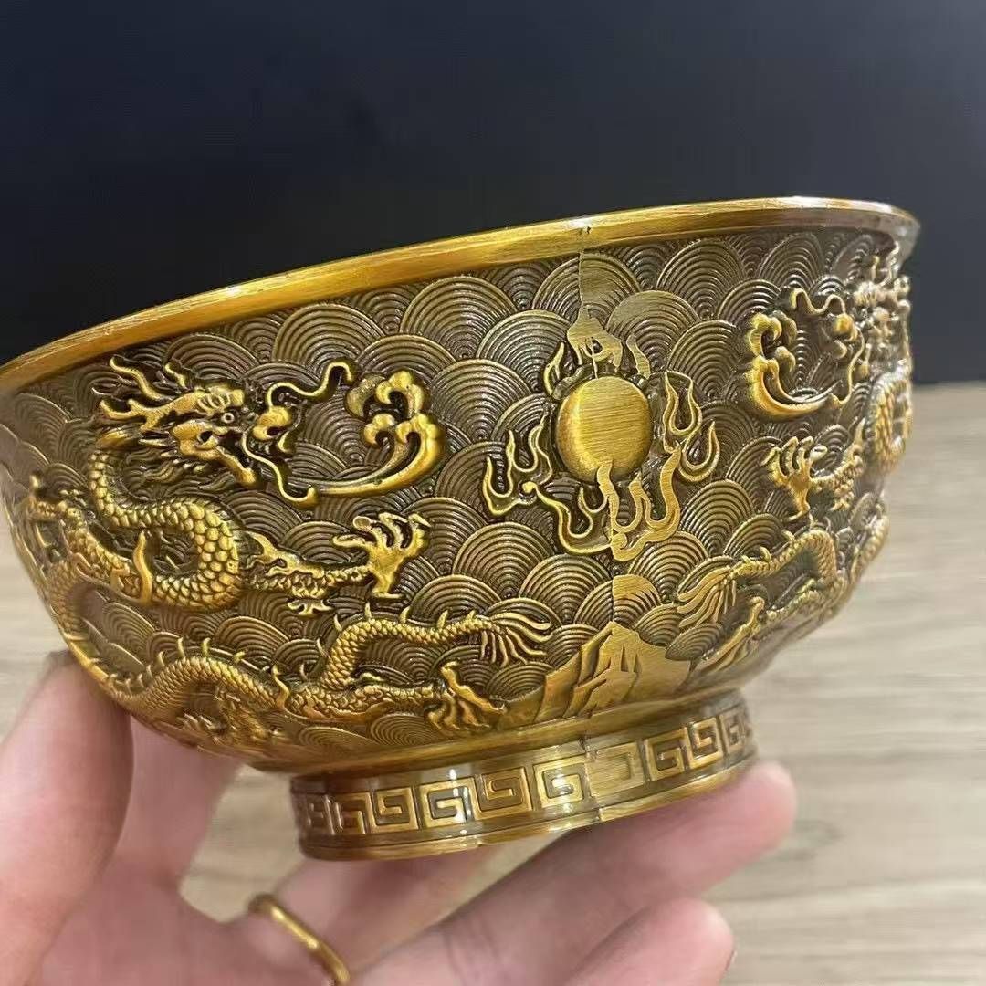 1794  中国骨董　大清乾隆年製銘　色絵双龍戯珠 茶碗　時代物 1794 中国骨董 大清乾隆年製銘 色絵双龍戯珠 茶碗 時代物