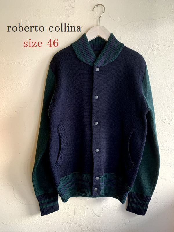 ◆【roberto collina(ロベルトコリーナ)/絶妙切替し！温かくふんわりソフトなベビーキャメル混ミドルゲージVネックニット】[rbc1960941-48] roberto collina ロベルトコリーナ ニット切替えジャケット ウール