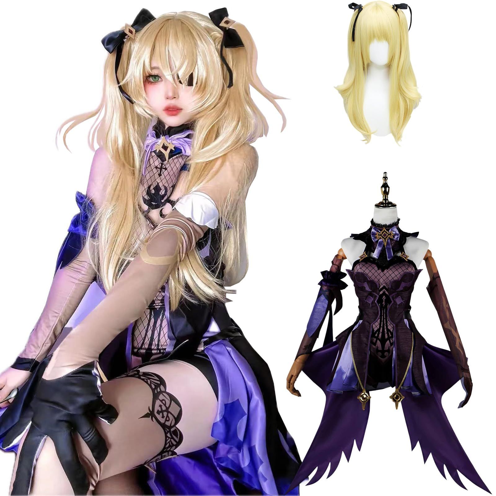 原神 Genshin フィッシュル-Fischl コスプレ衣装 コスチューム ウィッグ付きフィッシュル コスプレ 断罪の皇女 原神 コスプレ衣装