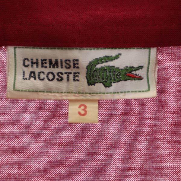 シュミーズ ラコステ 長袖 ポロシャツ 3 ワインレッド系 CHEMISE