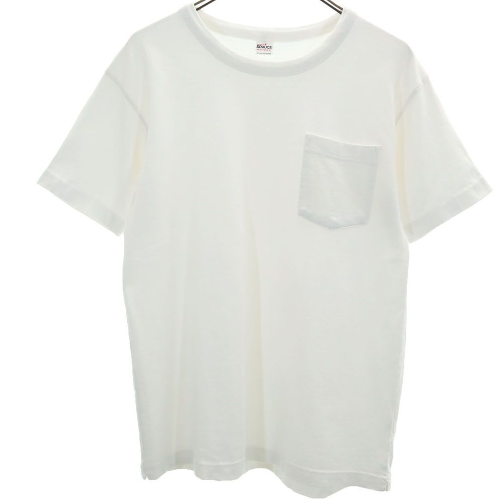 スプルース 半袖 Tシャツ S ホワイト系 SPRUCE ポケT メンズ 古着 【240430】 メール便可