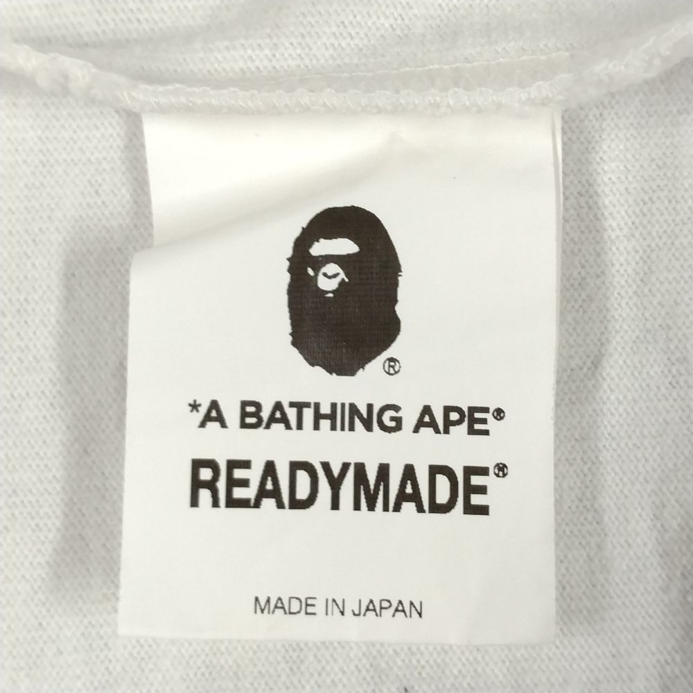 A BATHING APE アベイシングエイプ × READY MADE レディメイド 半袖Ｔシャツ 白/ブルーカモ サイズL 正規品 / 34872