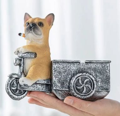 ブルドッグ 置物 小物入れドッグ 犬 収納ボックス卓上収納 雑貨収納 かご 灰皿