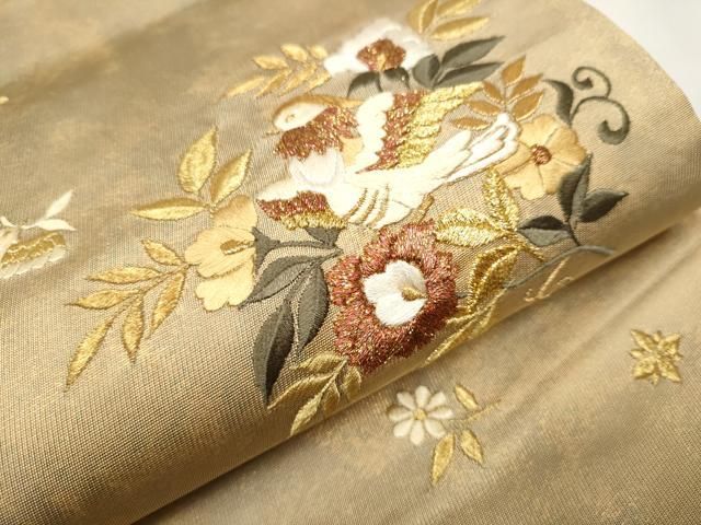 相良刺繍 総刺繍 袋帯 透け感 キラキラ 金糸 銀糸 未使用品 正絹 六通 相良刺繍 総刺繍 袋帯 透け感 キラキラ 金糸 銀糸 新品未使用品 正絹