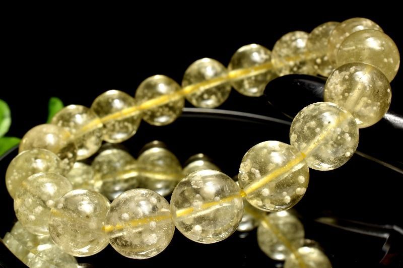 1点物 AAA クリストバライト内包 リビアングラス 11.5mm ブレスレット パワーストーン 天然石 _MB275