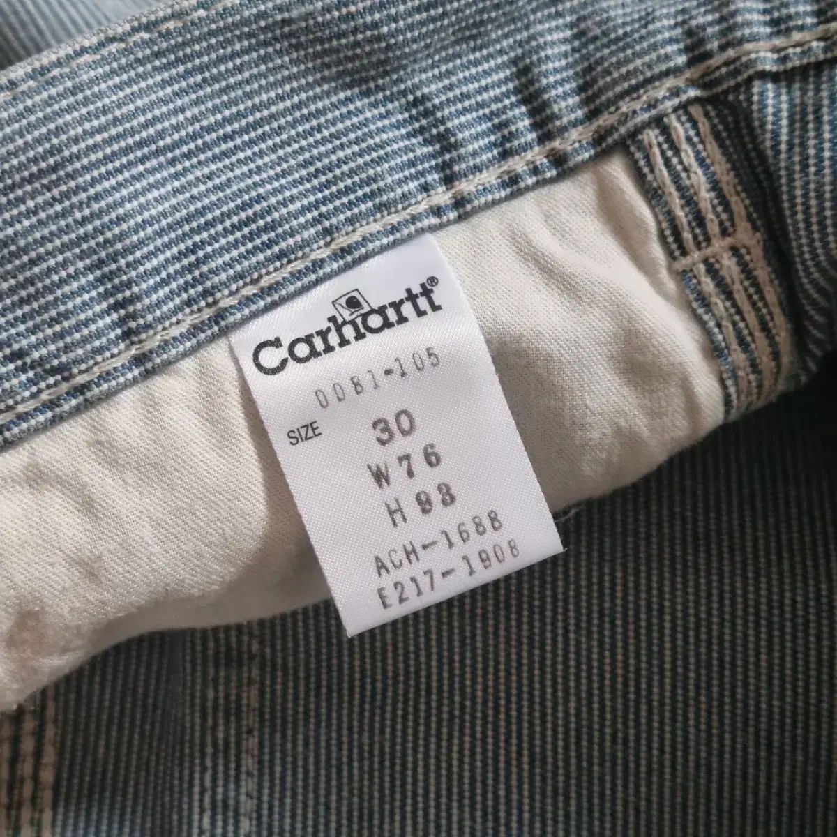 カーハートCarhartt ヒッコリーストライプ ワークパンツ 30 30 ) カーハート ヒッコリース カーペンター ワークパンツ