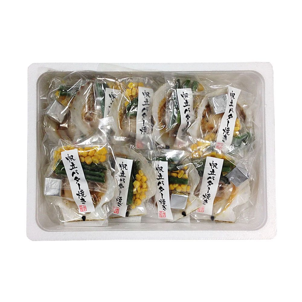 A　北海道産　帆立バター焼きセット　メルカリ　(帆立片貝、コーン、アスパラ、バター)×9セット　美味いもん通販生活☆週末はセール！