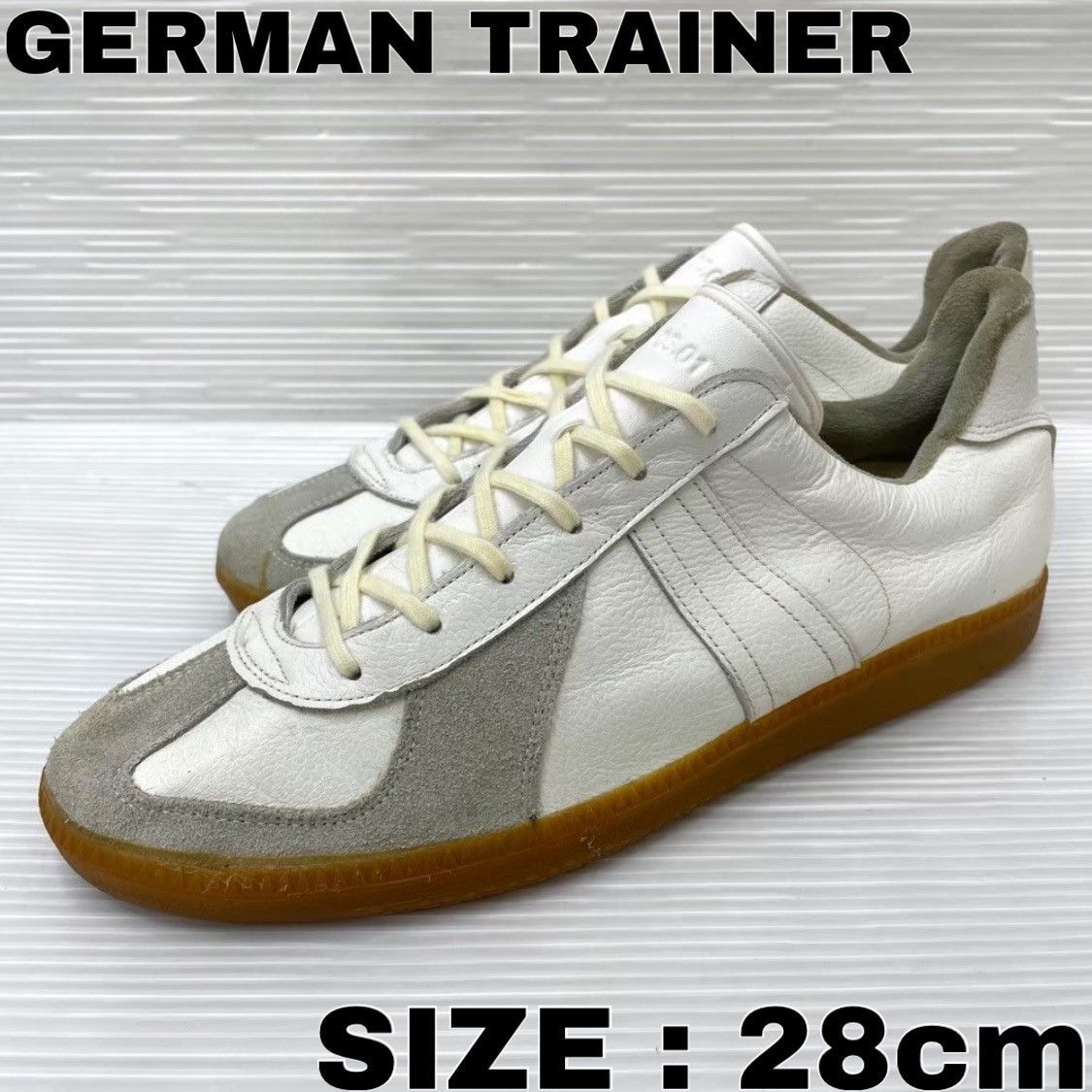 GERMAN TRAINER ジャーマントレーナー レザースニーカー 28cm ホワイト