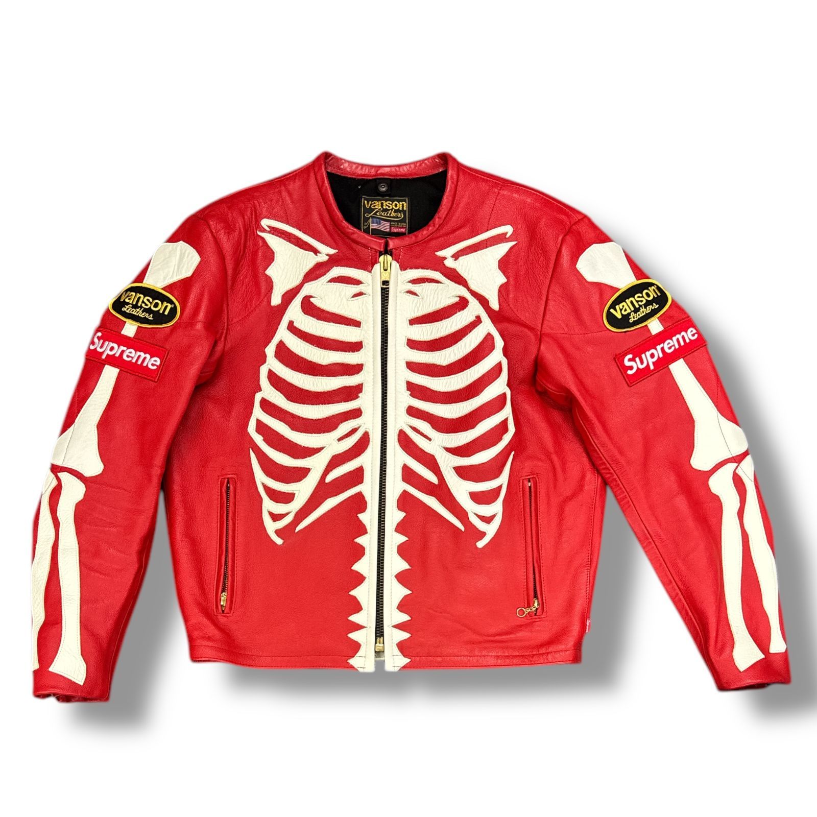 国内正規 Supreme × VANSON 17AW Leather Bones Jacket レザーボーン