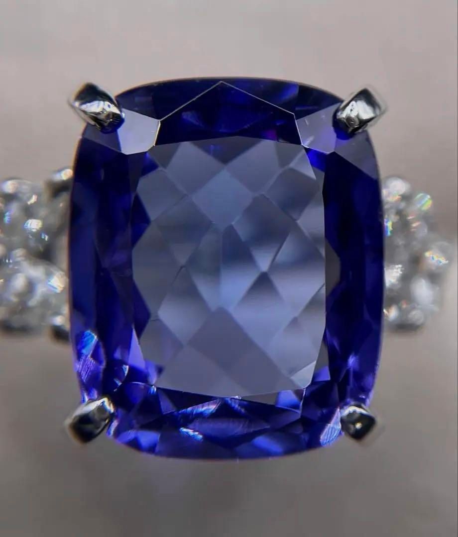 JQ311★最高級 特大タンザナイト8.18ct ダイヤ pt リング ソ付 最終交渉可JQ311☆最高級 特大タンザナイト8.18ct ダイヤ リング ソ付