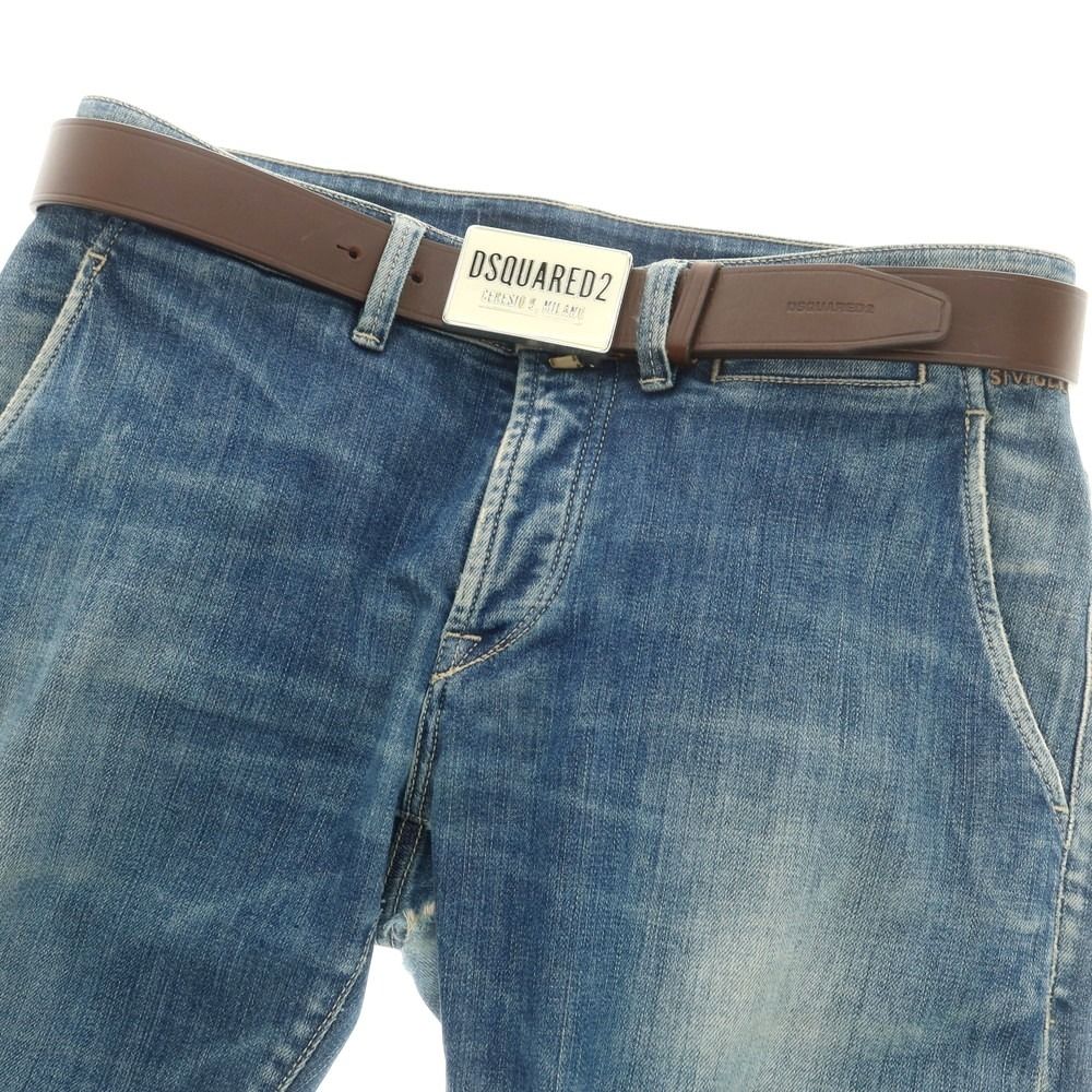新品】ディースクエアード DSQUARED2 レザー ベルト ダークブラウン  
