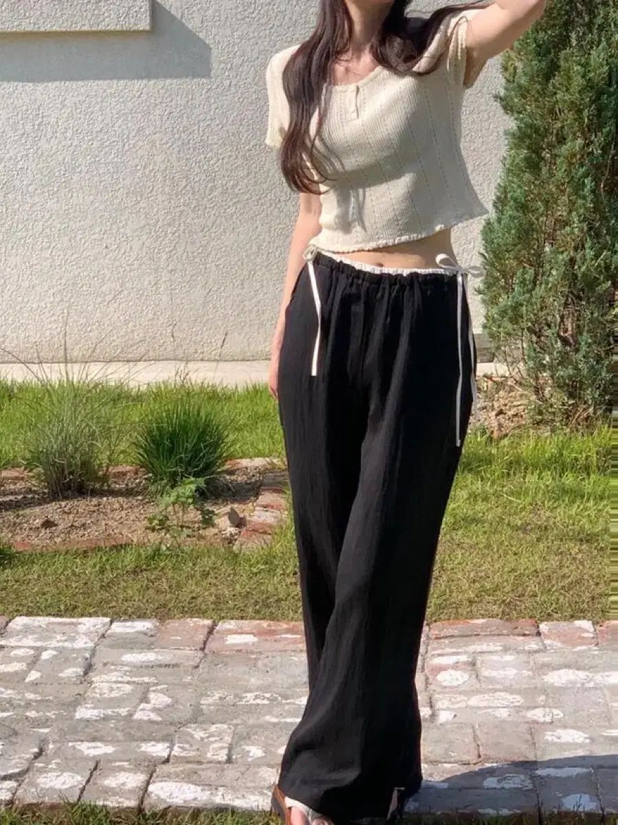 riette ミュール スラックス 黒 ショート