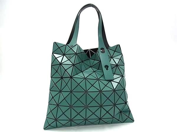 BAO BAO ISSEY MIYAKE バオバオイッセイミヤケ ロックマット PVC トートバッグ ショルダー 肩掛け グリーン系 FJ5554