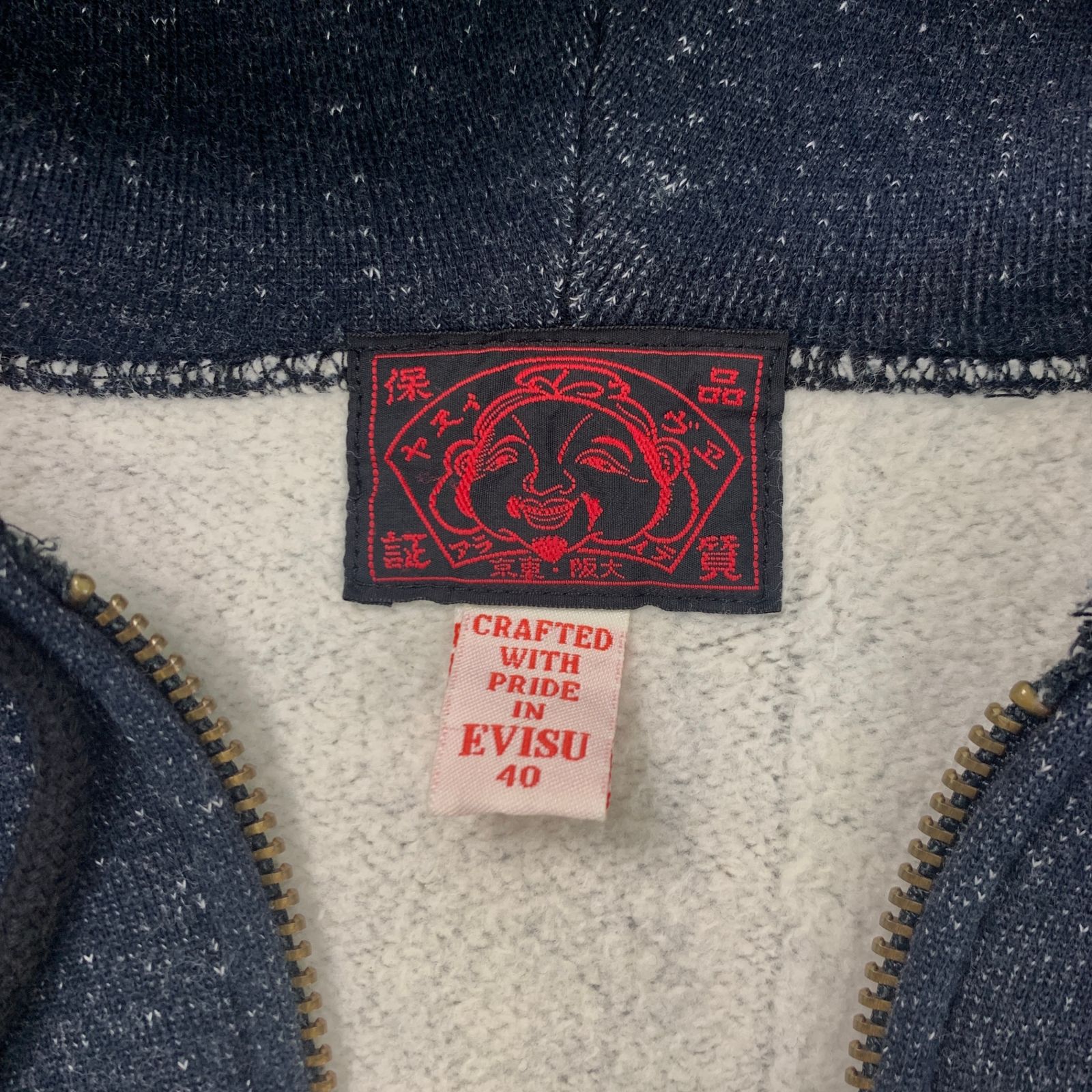 EVISU エヴィス ジップアップパーカー フーディ スウェット