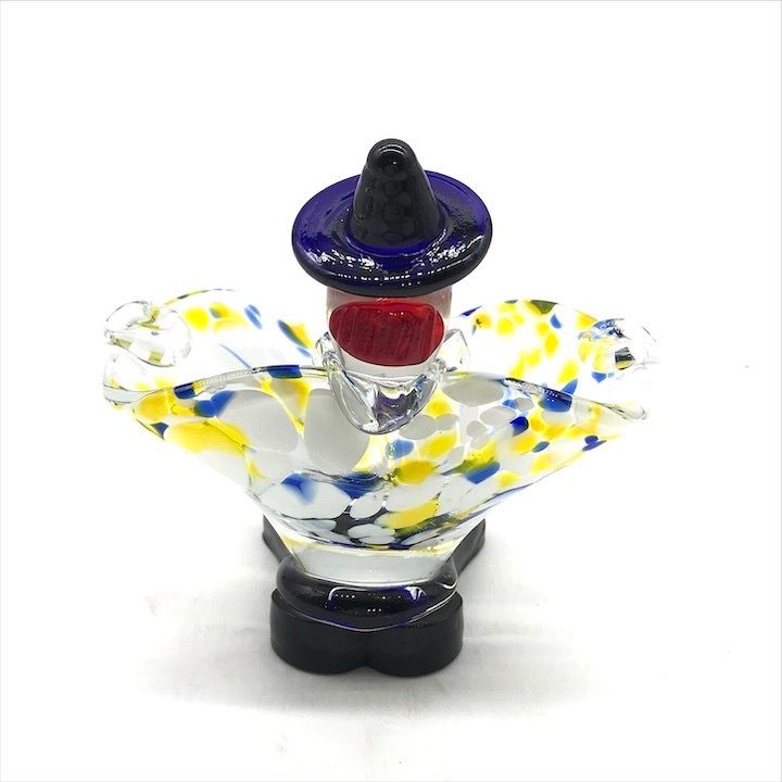 ヴェネツィアングラス ピエロ 4体 未使用 ムラーノ ガラス ベネチアン グラス ピエロ 小物入れ