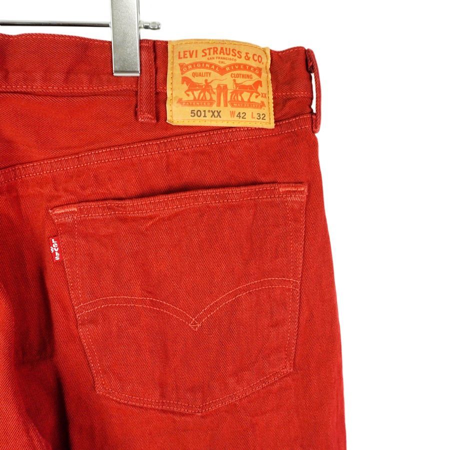 Levi'sリーバイス501XXカラーデニムパンツ赤レッドボタンフライ