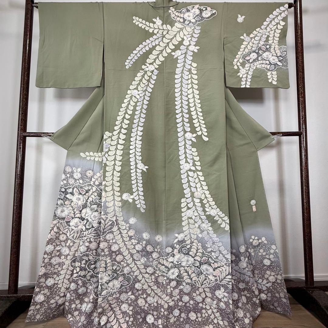 超美品 辻ヶ花 訪問着 広襟 正絹 袷 着物 171 セール 現代 トール