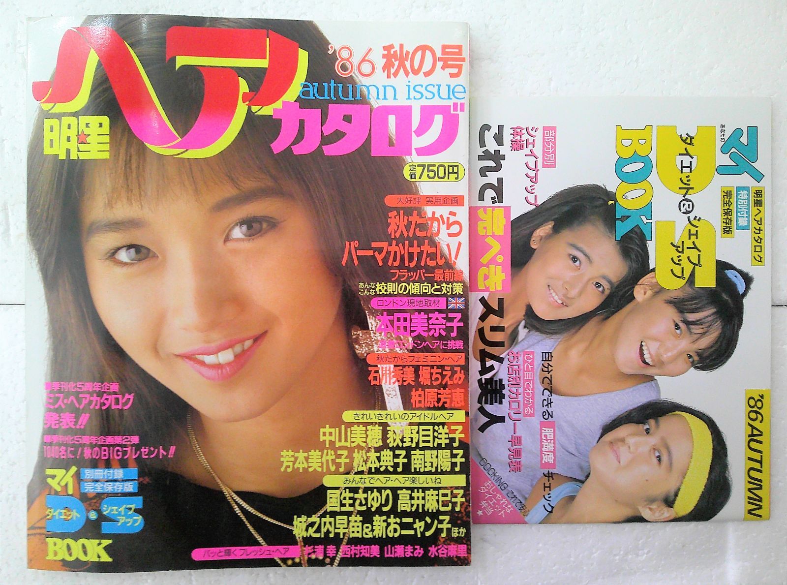 ☆美品 付録付き 明星 ヘアカタログ '86年 秋の号 本田美奈子