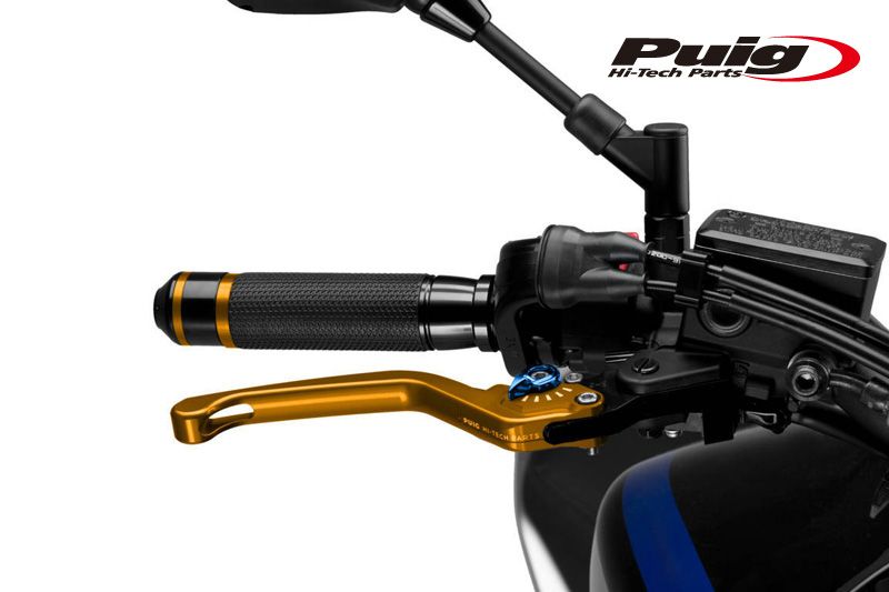 Puig(プーチ) 120OA220OA NON-FOLDABLE BRAKE u0026 CLUTCH LEVER 3.0 GOLD/BLUE (固定タイプ) ブレーキ クラッチ セット
