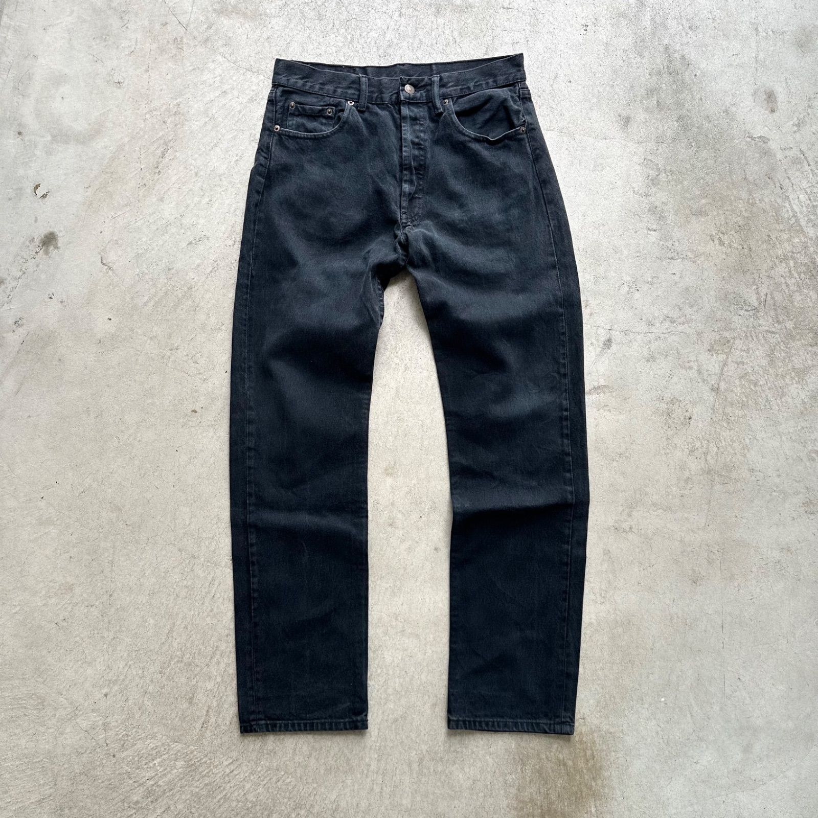 リーバイス Levi's 501xx W32×L30/L40 ミス印字 後染め ブラックデニム メキシコ製