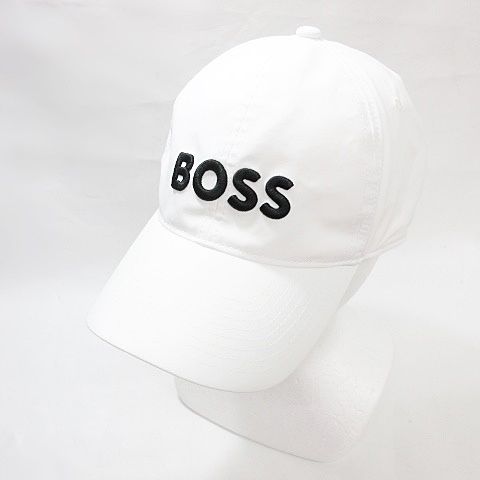 BOSS GOLF ロゴ刺繍 キャップ ブラックホワイト ゴルフ帽子 ヒューゴボス HUGO BOSS ゴルフ 帽子 キャップ ロゴ 刺しゅう ホワイト