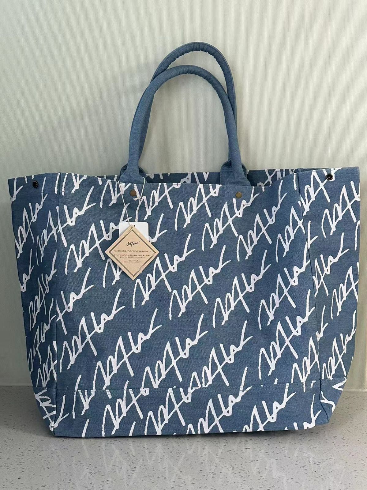 WTW DENIM TOTE L size　デニムトートバッグ ランチバッグ Lサイズ しっかり 厚め 大容量 収納力