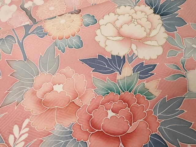 平和屋着物□訪問着 枝花文 暈し染め 金彩 正絹 逸品 CAAU0348ev  