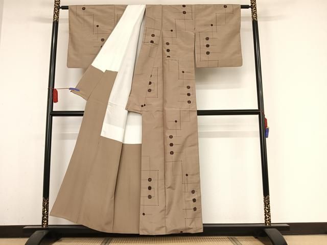 平和屋着物●上質な紬　丸文　正絹　逸品　AABA2645np 平和屋着物○上質な紬 丸文 正絹 逸品 AABA2645np