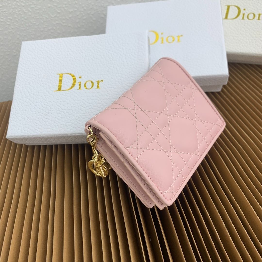 【良品】Christian Dior ガラスレザー コンパクトウォレット　希少黒 クリスチャンディオール コンパクトウォレット 二つ折り